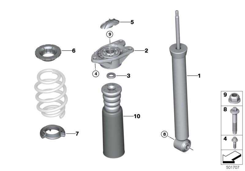 2013 MINI Shock absorber, rear. Suspension, Door - 33526879654 ...