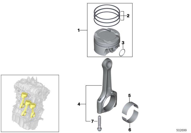 Mini Clubman Bearing shell. Crankshaft - 11247648437 | Seattle MINI ...